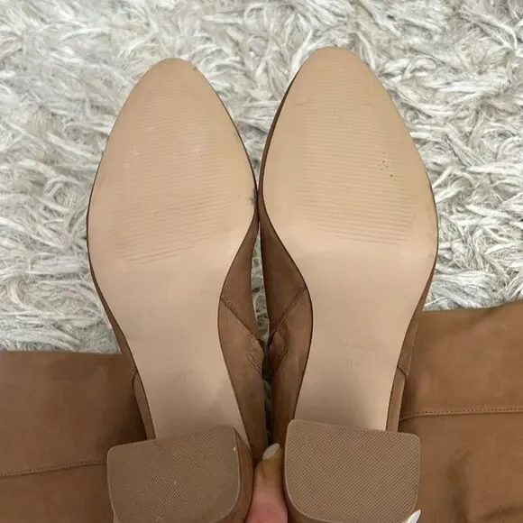 NWOB Steve Madden Ninny Chic Tall Knee-High Heeled Boots in Camel Nubuck size 11